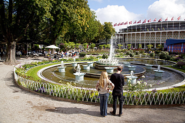 Tivoli Gardens Fountain, Copenhagen, Denmark, Scandinavia, Europe
