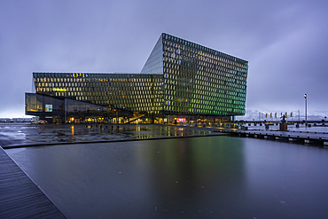 View of the Harpa Concert Hall and Conference Centre, Reykjavík, Iceland, Europe