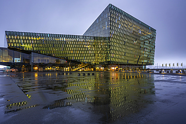 View of the Harpa Concert Hall and Conference Centre, Reykjavík, Iceland, Europe