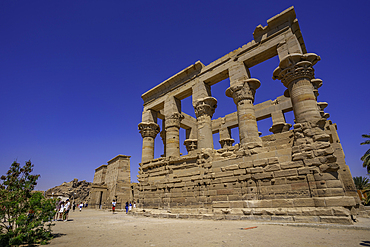 View of Temple at Philae on a sunny day, Aswan, Nubia, Egypt, North Africa, Africa