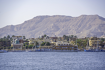 View of Nile river in Luxor on a sunny day, Luxor, Egypt, Africa