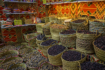 View of spice stall and shop in Luxor Souk, Luxor, Egypt, Africa