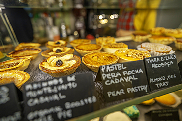 View of cakes in cafe in the Alfama District, Lisbon, Portugal, Europe