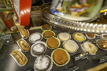 View of cakes in cafe in the Alfama District, Lisbon, Portugal, Europe