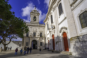 View of Church of Our Lady of Grace on a sunny day in the Alfama District, Lisbon, Portugal, Europe