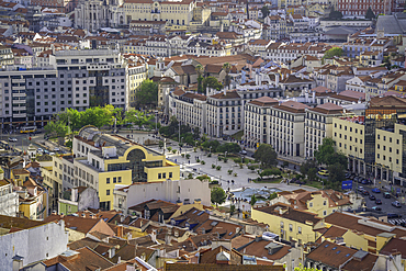 Panoramic view of Lisbon from Miradouro da Senhora do Monte scenic point on a sunny day in the Alfama District, Lisbon, Portugal, Europe