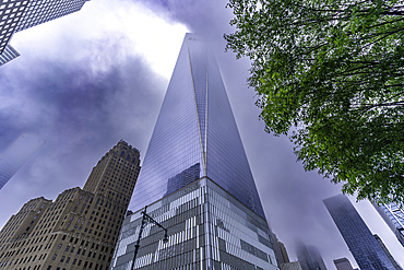View of One World Trade Centre from Brookfield Place Shopping Centre in Lower Manhattan, New York City, United States of America, North America