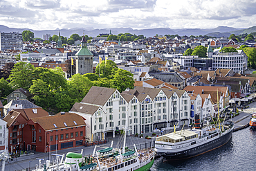 Aerial view of Stavanger skyline during daytime, Stavanger, Norway, Scandinavia, Europe