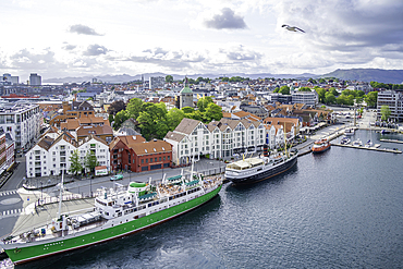 Aerial view of Stavanger skyline during daytime, Stavanger, Norway, Scandinavia, Europe