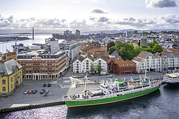 Aerial view of Stavanger skyline during daytime, Stavanger, Norway, Scandinavia, Europe