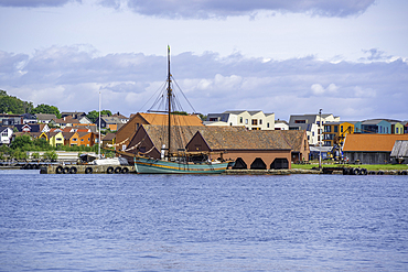 View of buildings and boats on Natvigs Minde island during daytime, Stavanger, Norway, Scandinavia, Europe