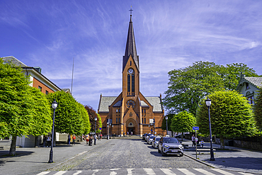 View of Our Savior's Church on a sunny day, Haugesund, Rogaland County, Norway, Scandinavia, Europe