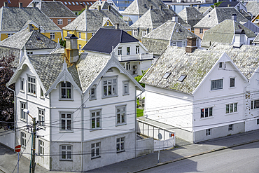 View of architecture in Haugesund on a sunny day, Haugesund, Rogaland County, Norway, Scandinavia, Europe