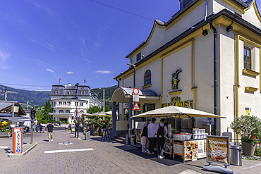 View of the Grand Hotel in Zell am See on a sunny day, Zell am See, Salzburg, Austria, Europe