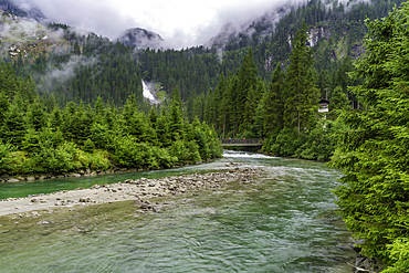 View of Krimml Waterfalls during summer, Krimml Waterfalls, Hohe Tauern National Park, Salzburger Land, Austria, Europe