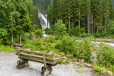 View of Krimml Waterfalls during summer, Krimml Waterfalls, Hohe Tauern National Park, Salzburger Land, Austria, Europe