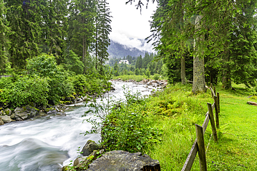 View of Krimml Waterfalls during summer, Krimml Waterfalls, Hohe Tauern National Park, Salzburger Land, Austria, Europe