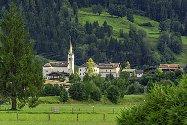 View of church in Kaprun during summer, Kaprun, Zell am See, Salzburg, Austria, Europe