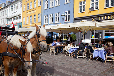 Cafe, Nyhavn, Copenhagen, Denmark, Scandinavia, Europe