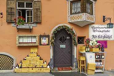 View of colourful store in the old town, Kitzbuhel, Austrian Tyrol, Austria, Europe