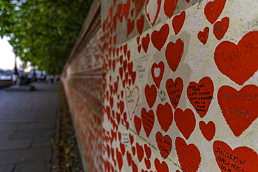 View of The National Covid Memorial Wall, Lambeth, London, England, United Kingdom, Europe