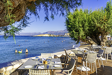 View of coastline in Limenas Chersonisou, Crete, Greek Islands, Greece, Europe