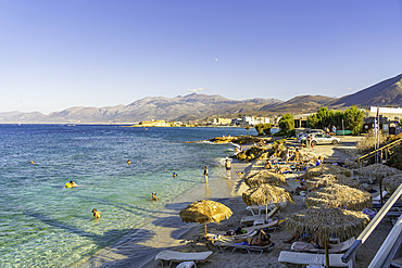 View of coastline in Limenas Chersonisou, Crete, Greek Islands, Greece, Europe