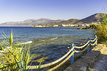 View of coastline in Limenas Chersonisou, Crete, Greek Islands, Greece, Europe