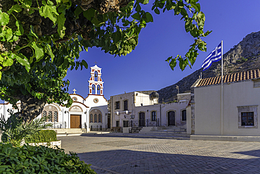 View of Church of the Metamorphosis of the Savior in Piskopiano village, Piskopiano, Crete, Greek Islands, Greece, Europe