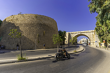 View of Venetian Walls of Heraklion on a sunny day, City of Heraklion, Crete, Greek Islands, Geece, Europe