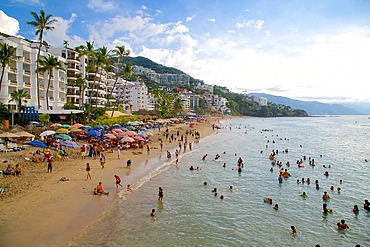 Beach scene, Downtown, Puerto Vallarta, Jalisco, Mexico, North America
