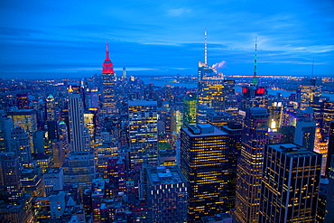 Lower Manhattan from Top of The Rock, New York, United States of America, North America