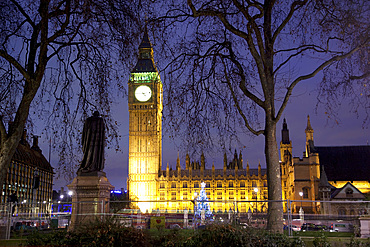 Big Ben at dusk, Westminster, London, England, United Kingdom, Europe
