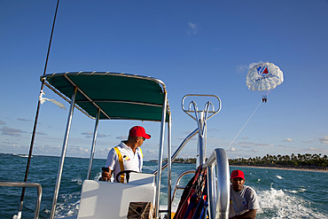 Paragliding, Bavaro Beach, Punta Cana, Dominican Republic, West Indies, Caribbean, Central America