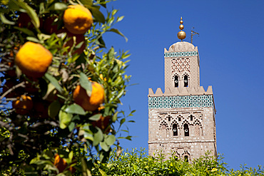 Minaret of the Koutoubia Mosque, Marrakesh, Morocco, North Africa, Africa