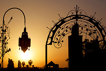 Minaret of the Koutoubia Mosque at sunset, Marrakesh, Morocco, North Africa, Africa