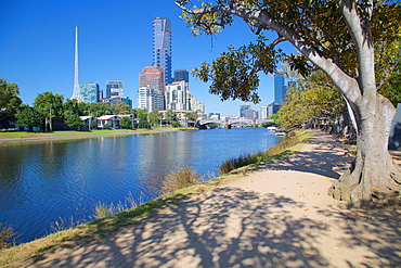 Yarra River and city skyline, Melbourne, Victoria, Australia, Pacific