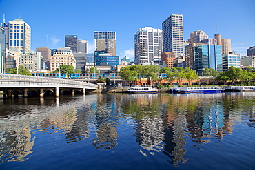 Yarra River and city skyline, Melbourne, Victoria, Australia, Pacific