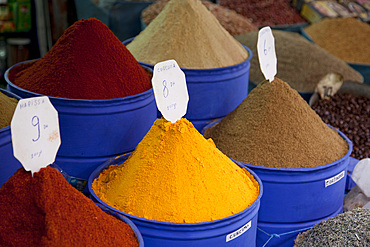 Colourful spices, Marrakesh, Morocco, North Africa, Africa