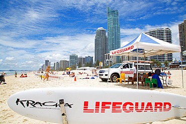 Surfers Paradise and Lifeguard Station, Gold Coast, Brisbane, Queensland, Australia, Oceania