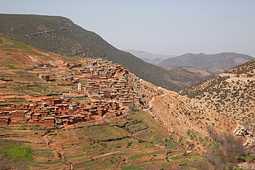 View of Berber Village in the Atlas Mountains, Morocco, North Africa, Africa