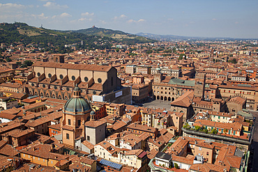 View from the Two Towers of Piazza di Porta Ravegnana, Bologna, Emilia Romagna, Italy, Europe