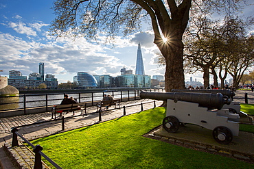 South Bank from Tower of London, London, England, United Kingdom, Europe