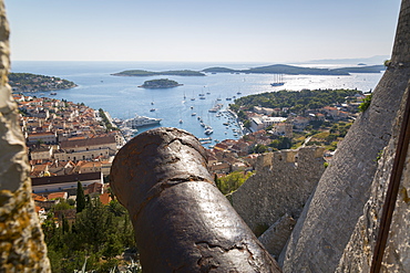 View over Hvar from Spanish Fortress, Hvar Island, Dalmatia, Croatia, Europe