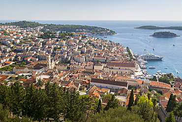 View over Hvar from Spanish Fortress, Hvar Island, Dalmatia, Croatia, Europe