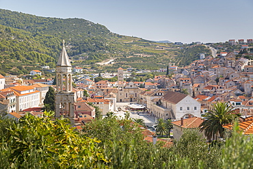 View over Hvar, Hvar Island, Dalmatia, Croatia, Europe