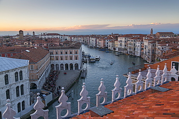 Sunset over rooftops, Venice, UNESCO World Heritage Site, Veneto, Italy, Europe,