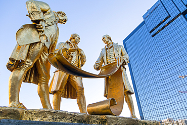 Boulton, Murdoch and Watt Statue, Birmingham, West Midlands, England, United Kingdom, Europe