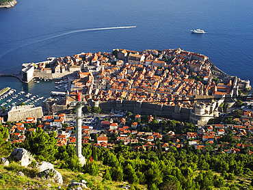 Dubrovnik Old Town, UNESCO World Heritage Site, from Mount Srd, Dubrovnik, Croatia, Europe