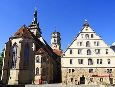 The Stiftskirche and Fruchtkasten Building in Stuttgart Germany